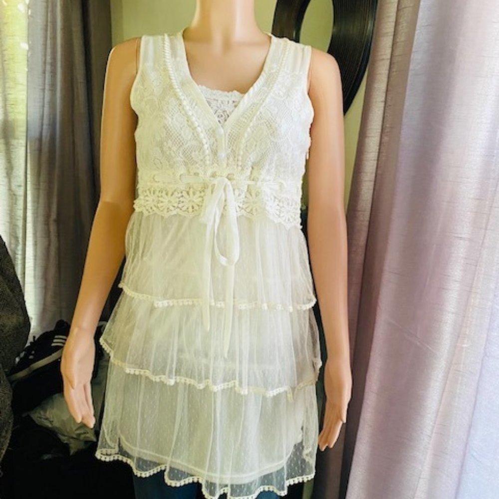 James LaCroix Sleeveless Lace Tunic